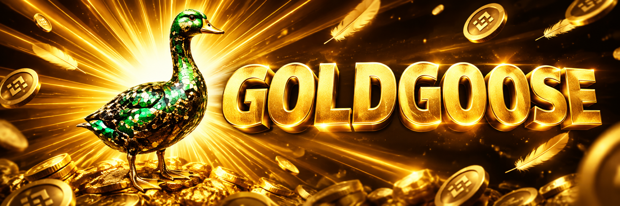 Golden Goose banner — memescrolling on a gold